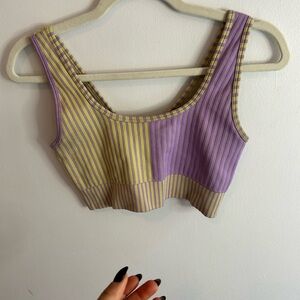 FP Movement by Free People Striped Crop Top - Purple and Yellow